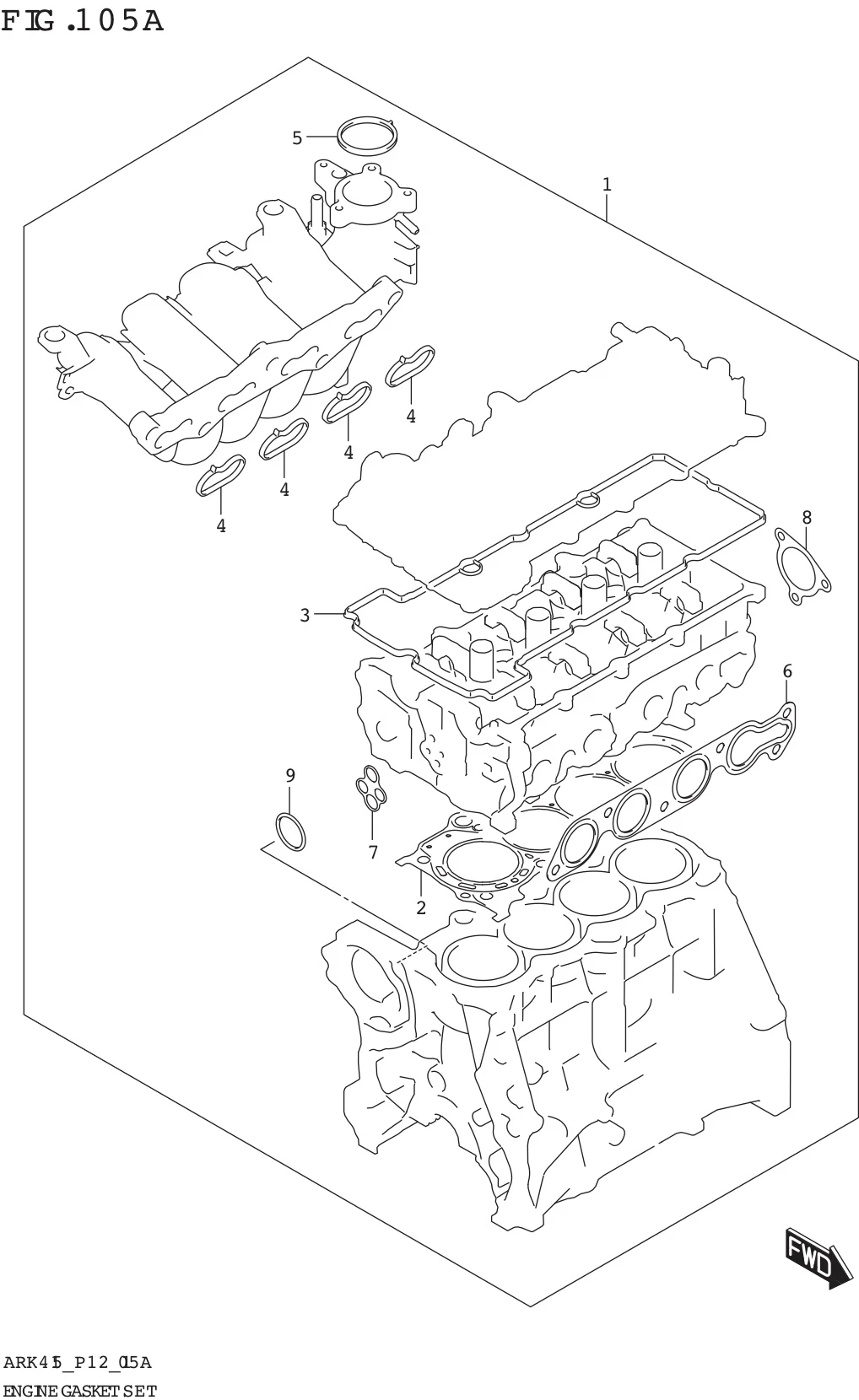 FIG. 105A ENGINE GASKET SET