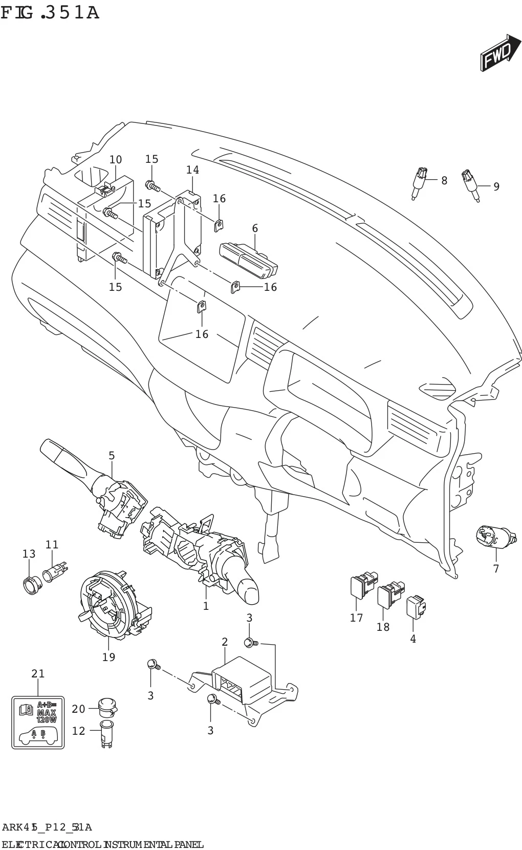 FIG. 351A ELECTRICAL CONTROL INSTRUMENTAL PANEL