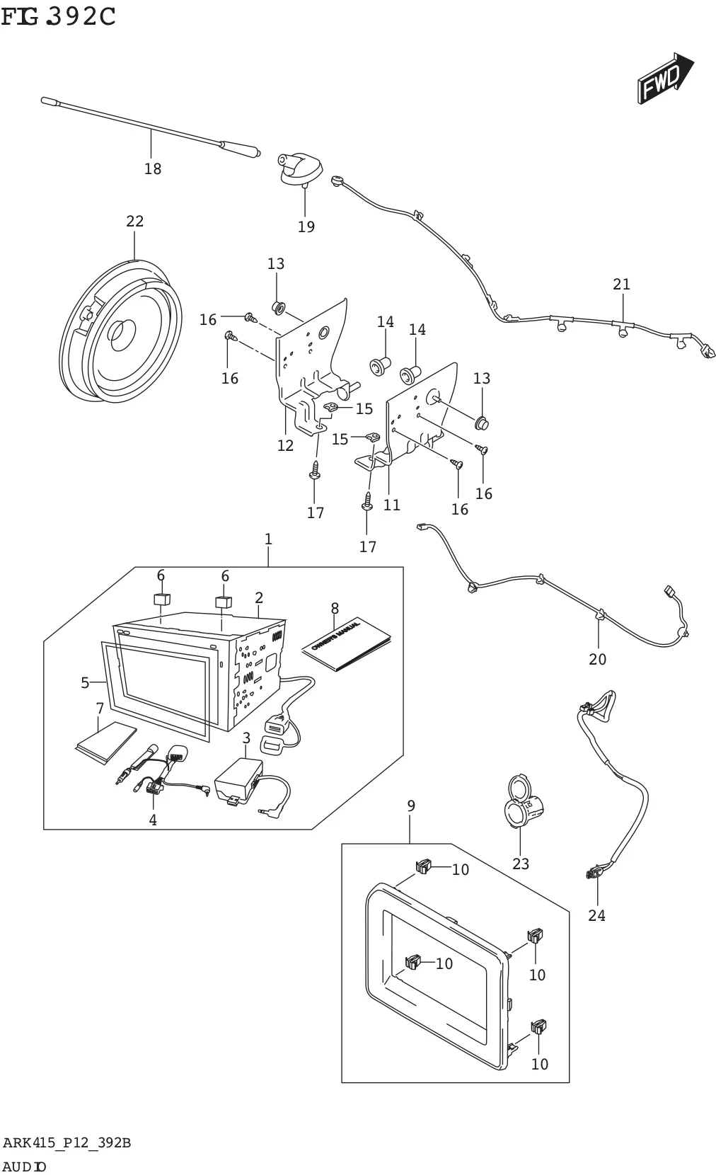 FIG. 392C AUDIO (W/HEAD UNIT)