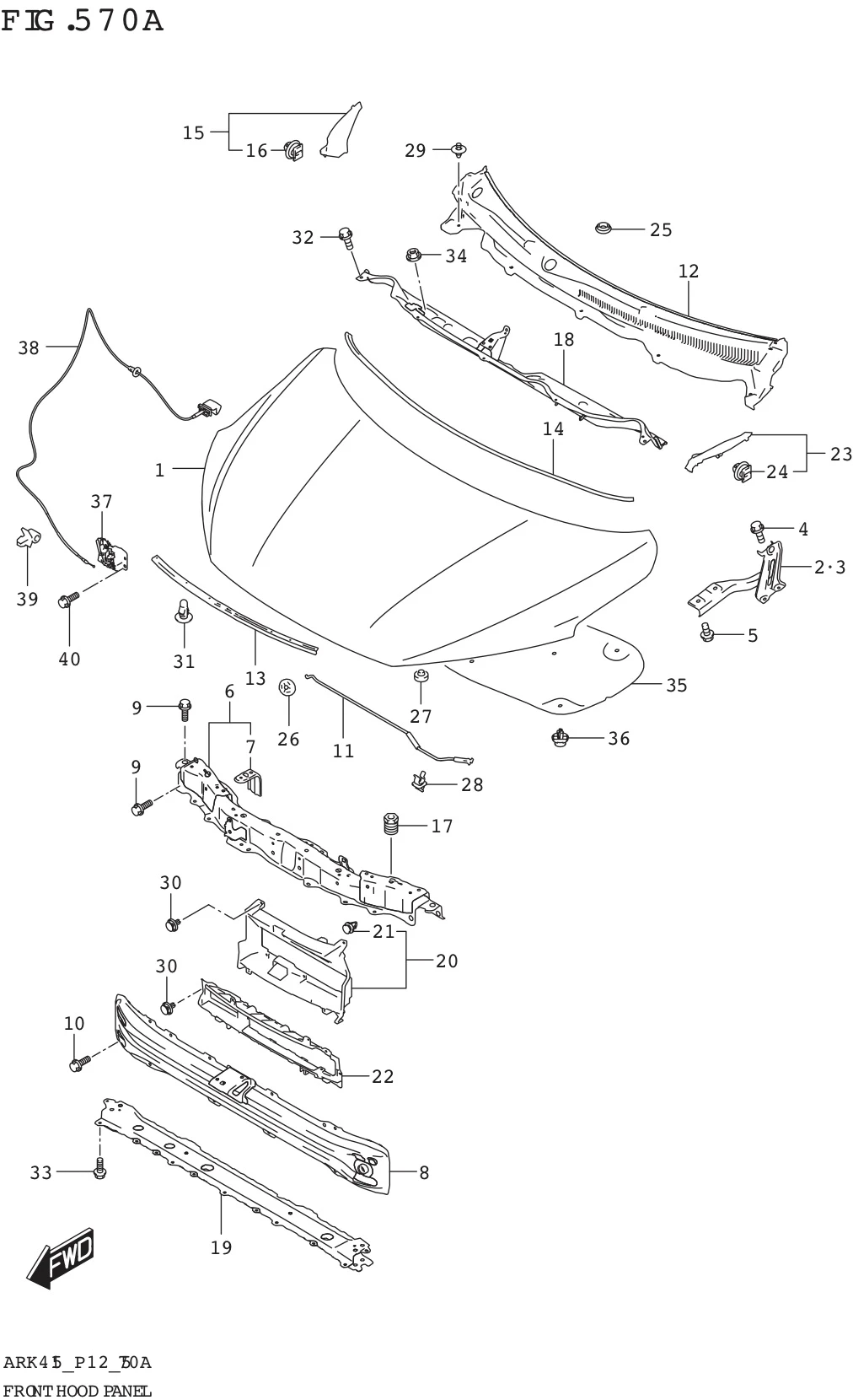 FIG. 570A FRONT HOOD PANEL