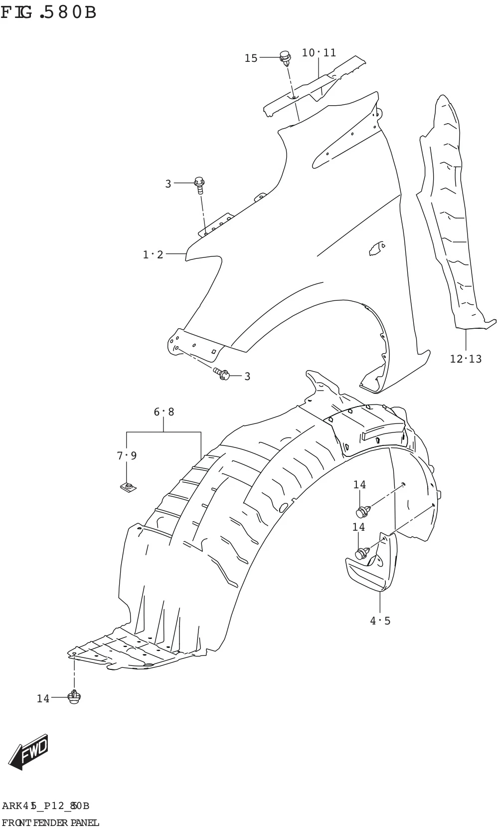 FIG. 580B FRONT FENDER PANEL (GL)