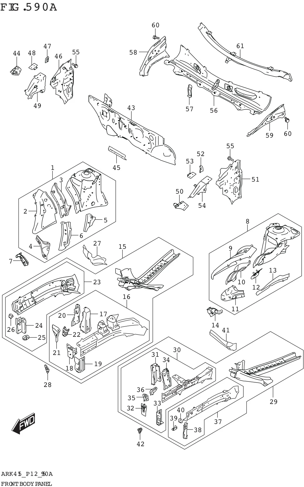 FIG. 590A FRONT BODY PANEL