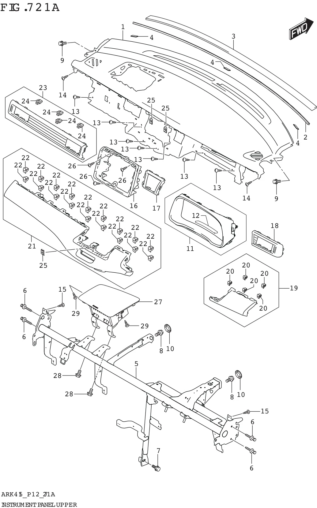 FIG. 721A INSTRUMENT PANEL UPPER