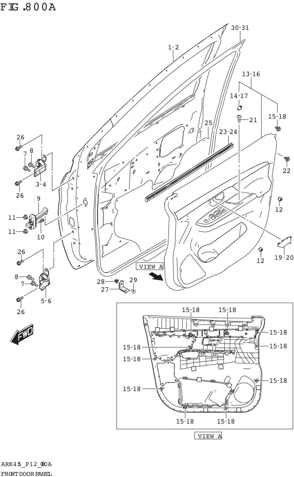 FIG. 800A FRONT DOOR PANEL (GA)