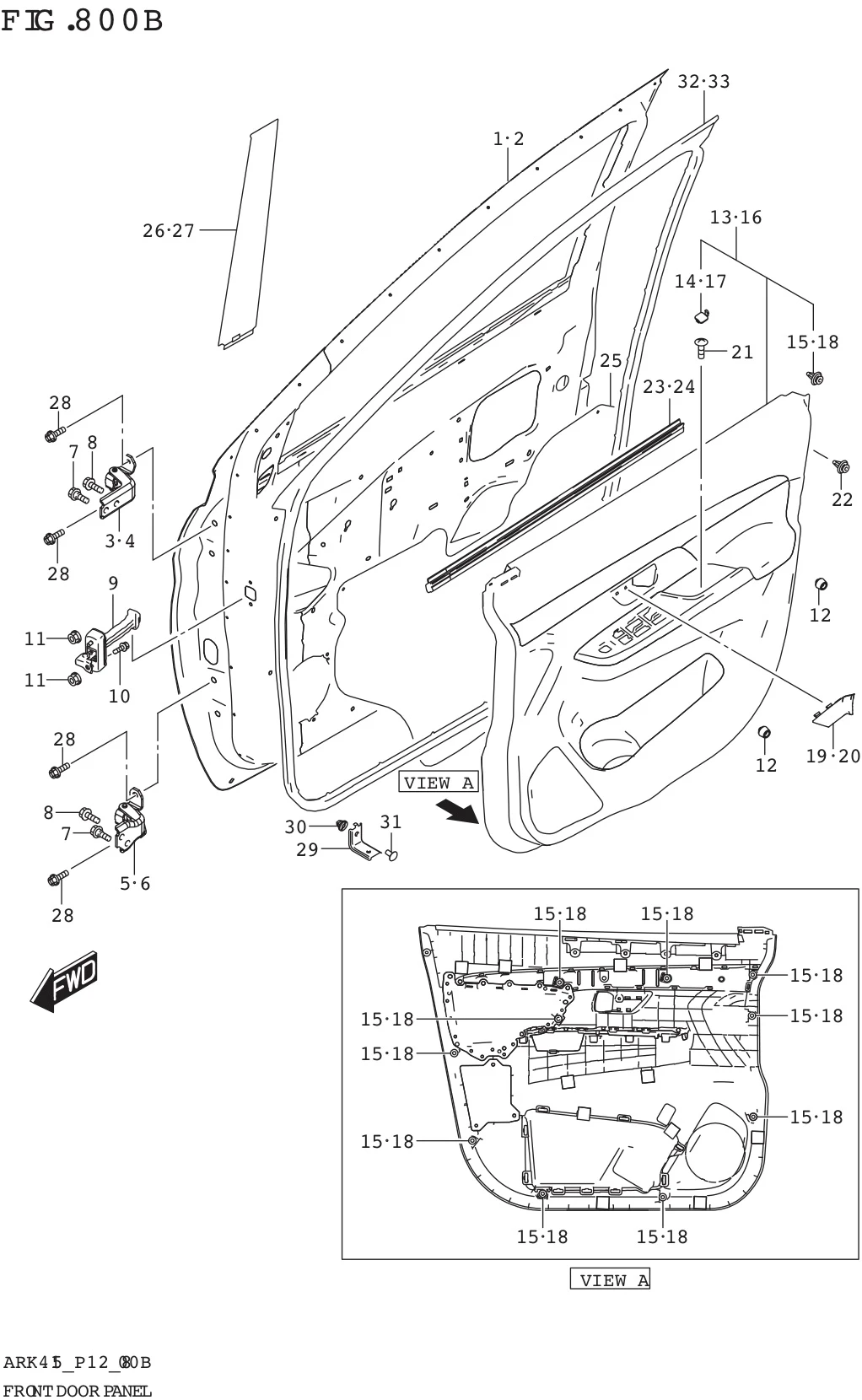 FIG. 800B FRONT DOOR PANEL (GL,GX)