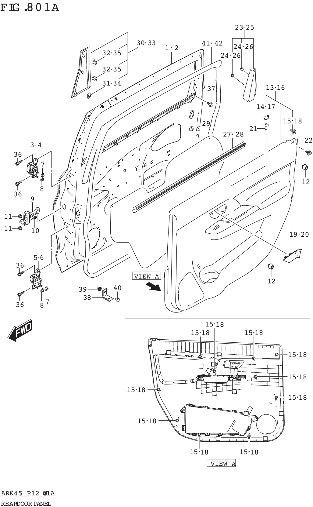 FIG. 801A REAR DOOR PANEL (GA)