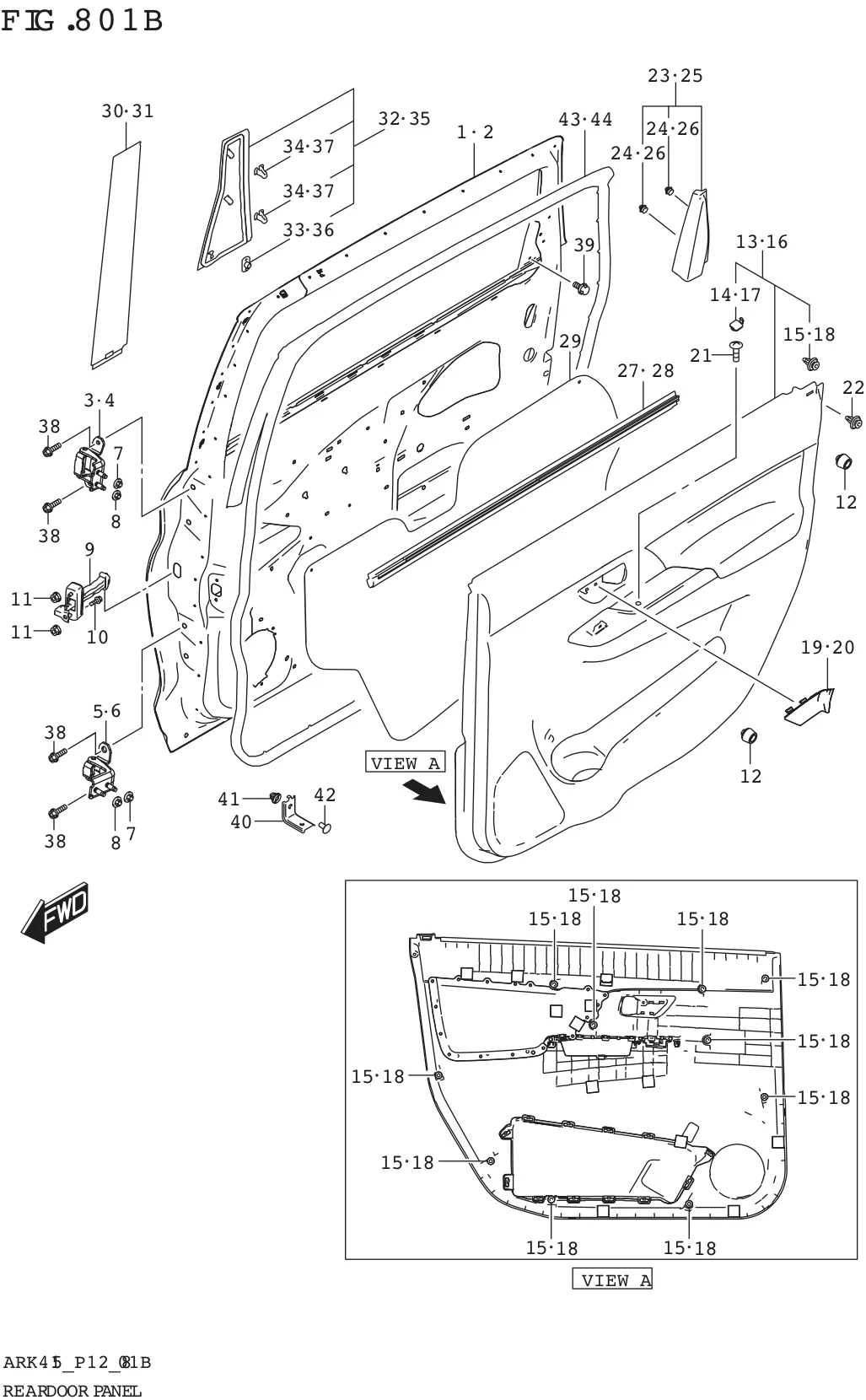 FIG. 801B REAR DOOR PANEL (GL,GX)