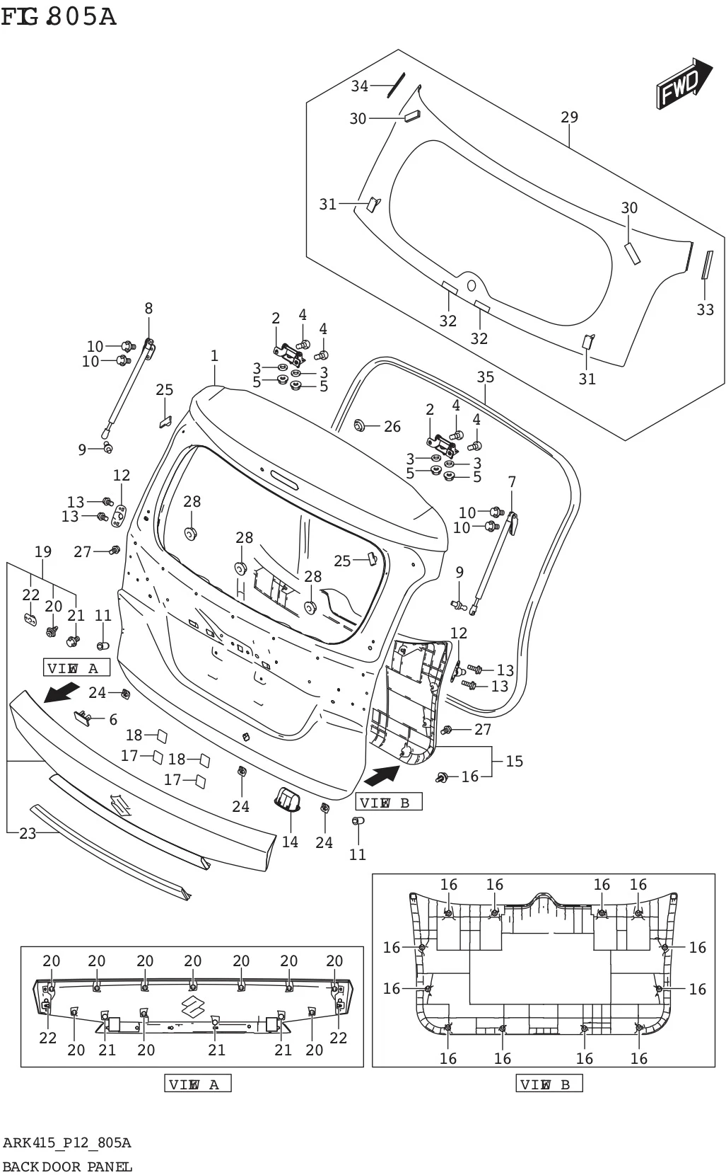 FIG. 805A BACK DOOR PANEL (GA)