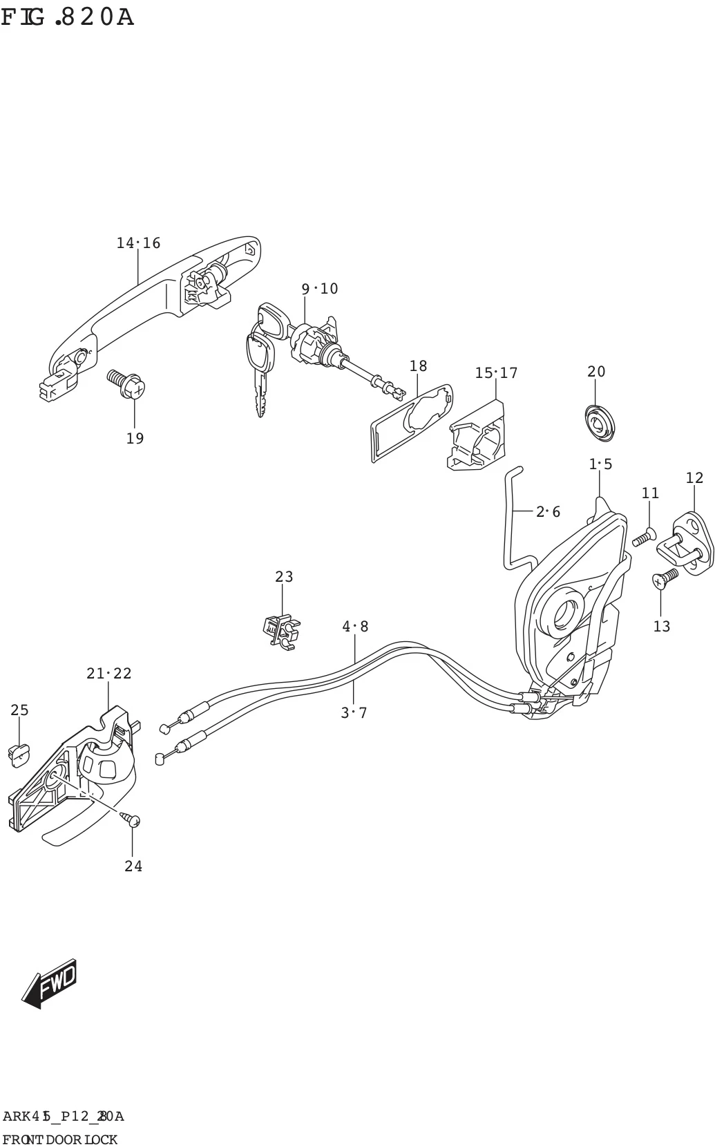 FIG. 820A FRONT DOOR LOCK (GA)