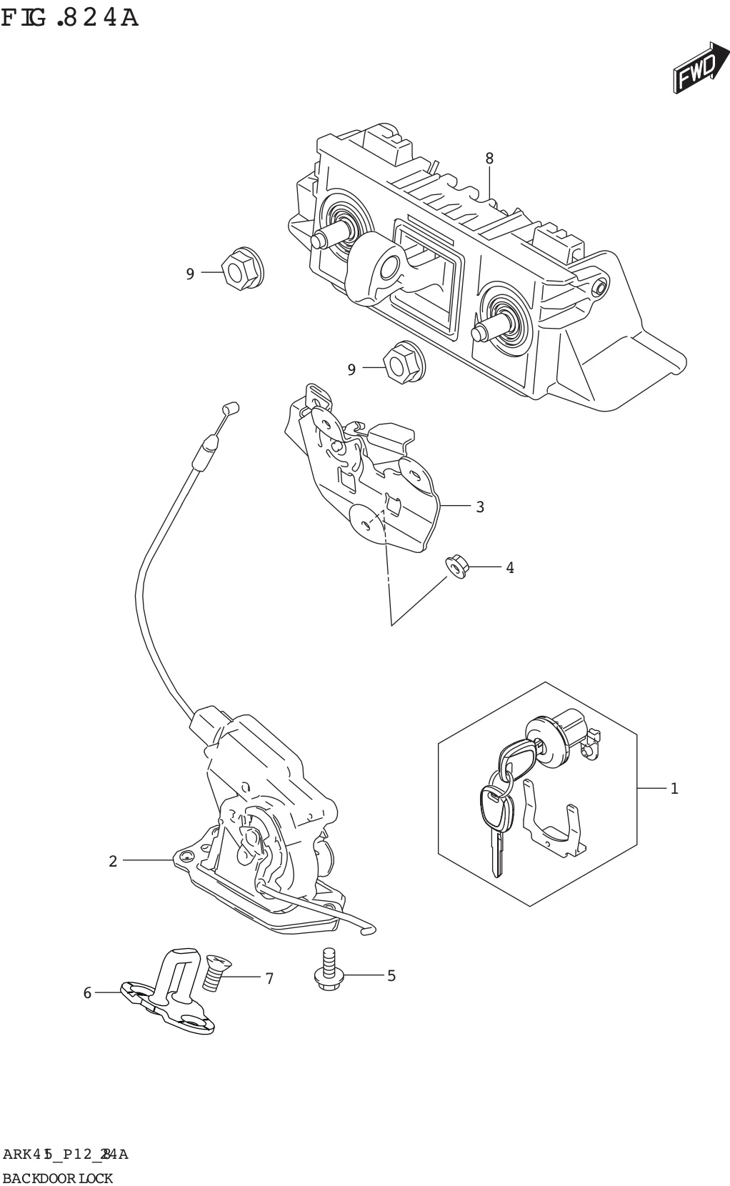 FIG. 824A BACK DOOR LOCK (GA)