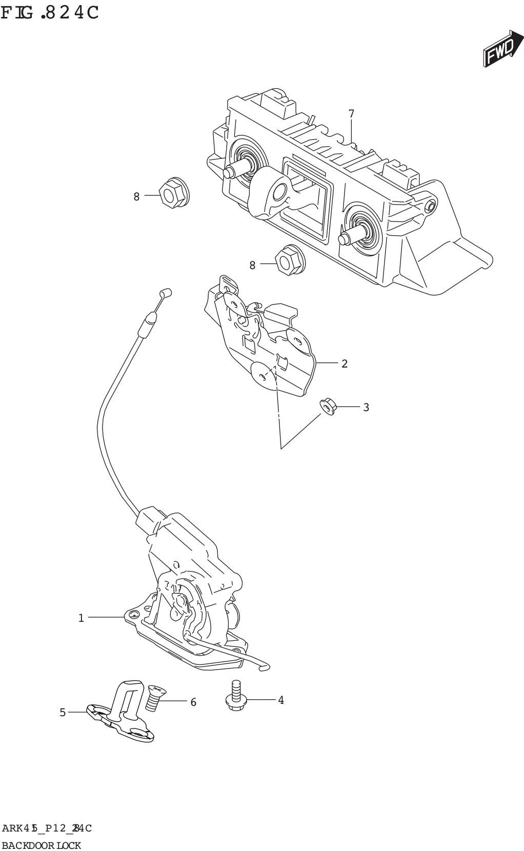 FIG. 824C BACK DOOR LOCK (GX)