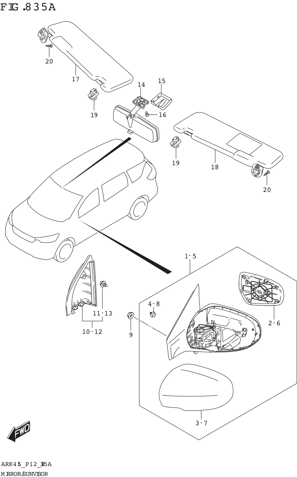 FIG. 835A MIRROR/SUNVISOR (GA)