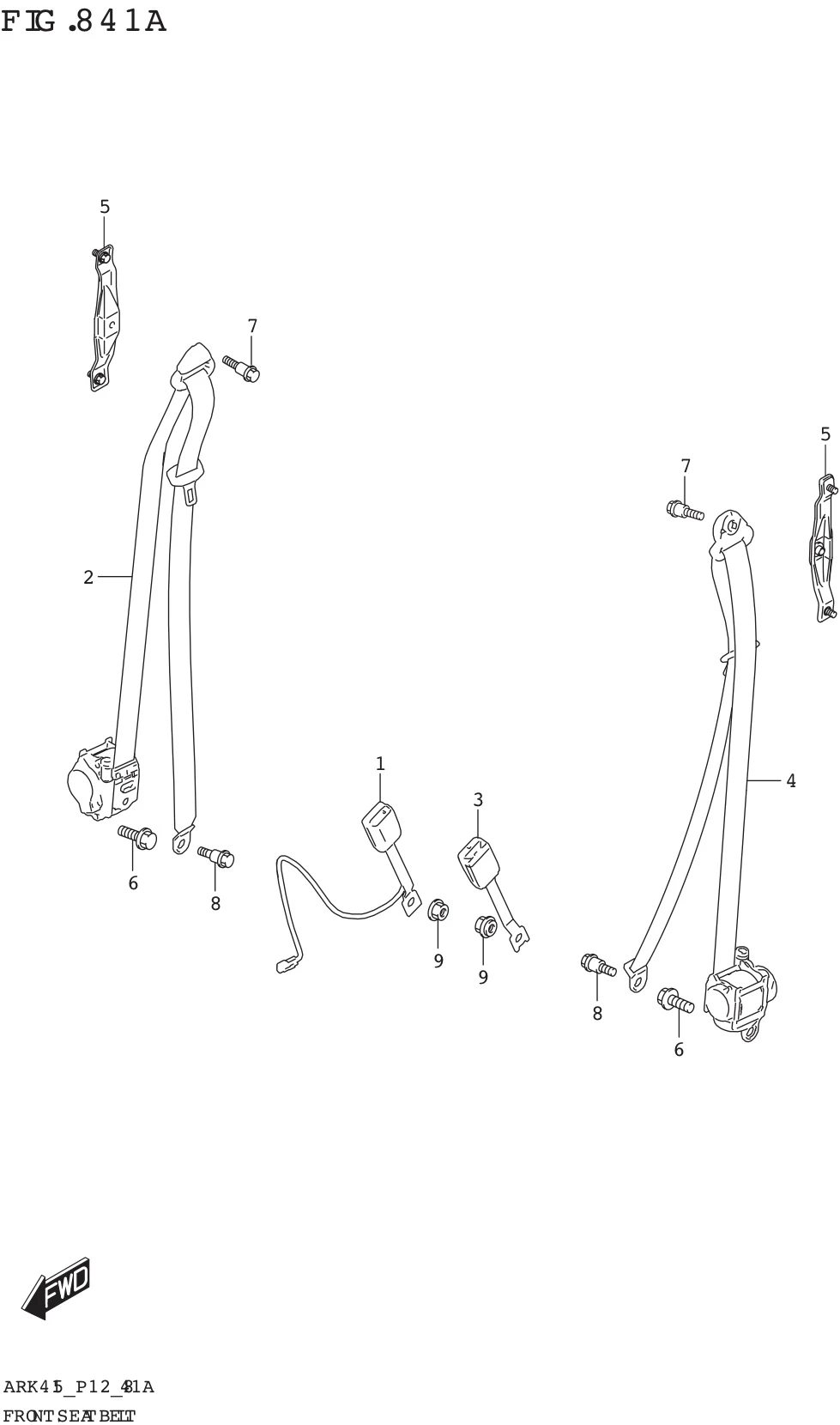 FIG. 841A FRONT SEAT BELT