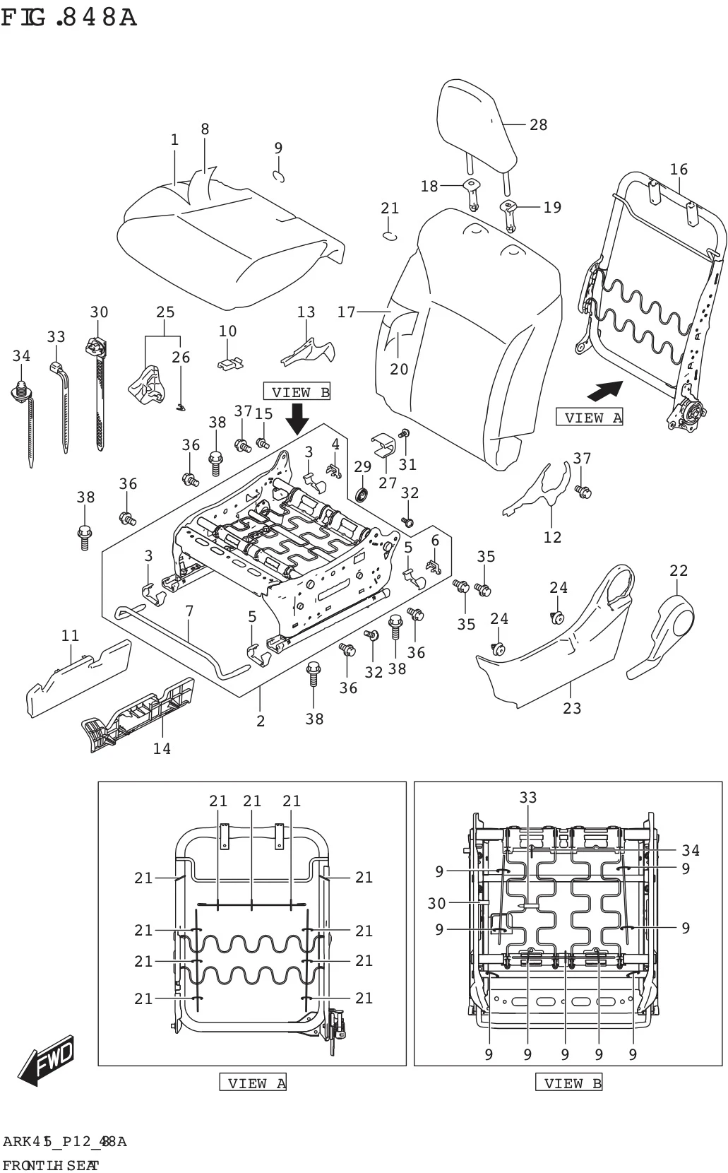 FIG. 848A FRONT LH SEAT (GA)