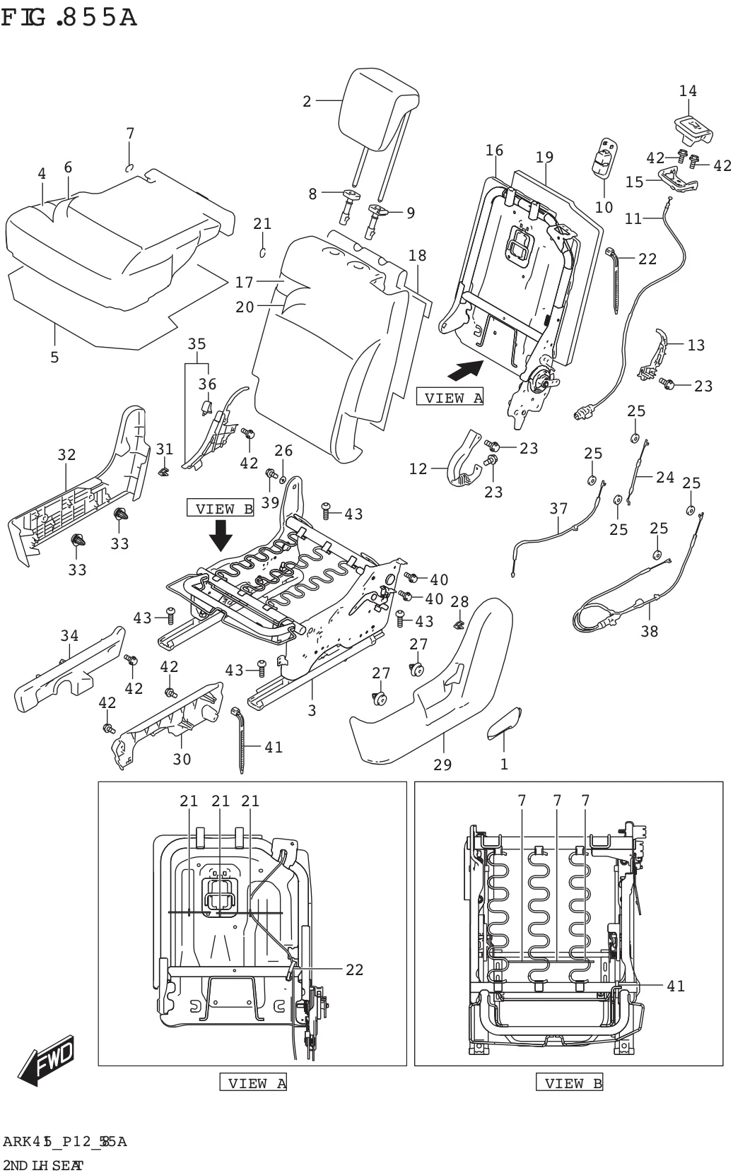 FIG. 855A 2ND LH SEAT