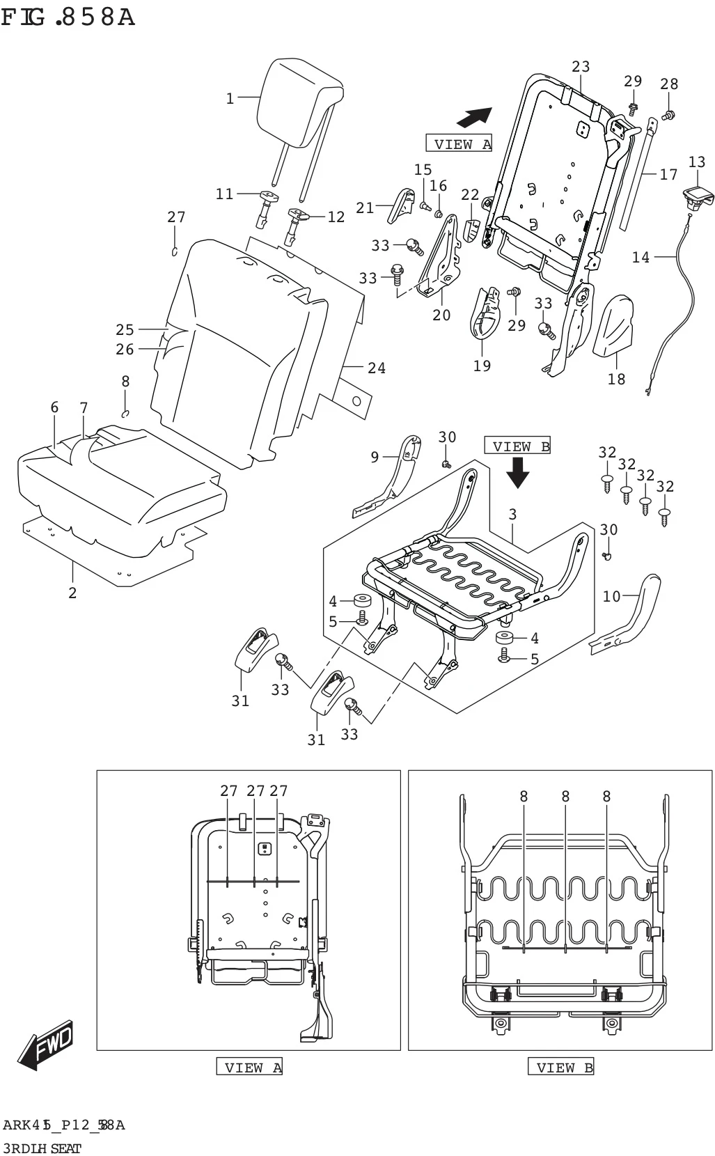 FIG. 858A 3RD LH SEAT