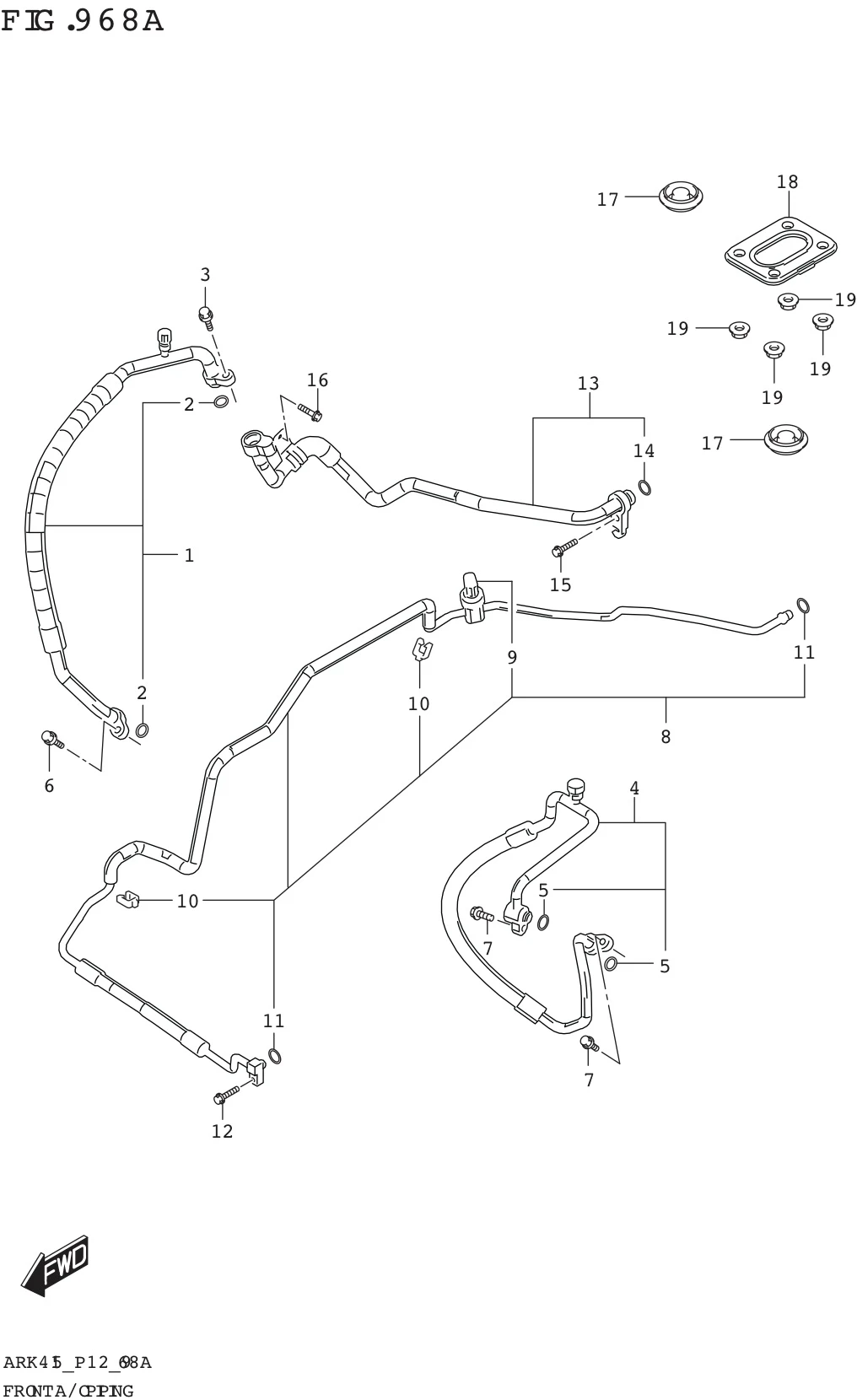 FIG. 968A FRONT A/C PIPING (GA)
