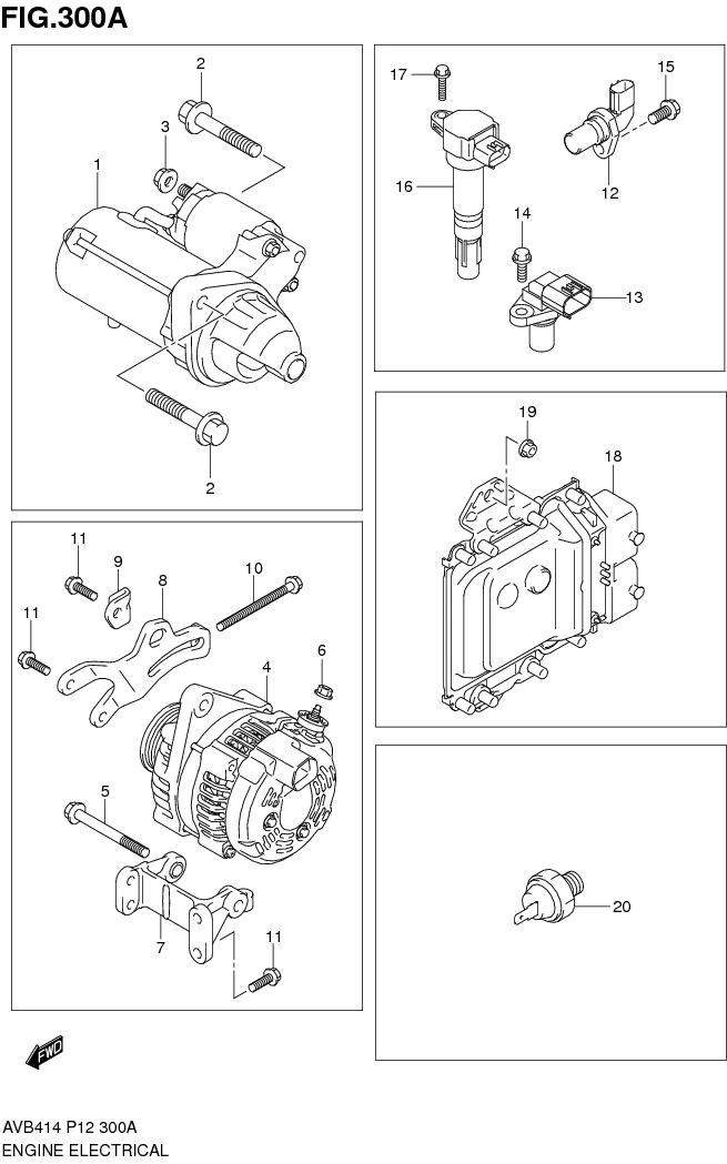 FIG.300A ENGINE ELECTRICAL 