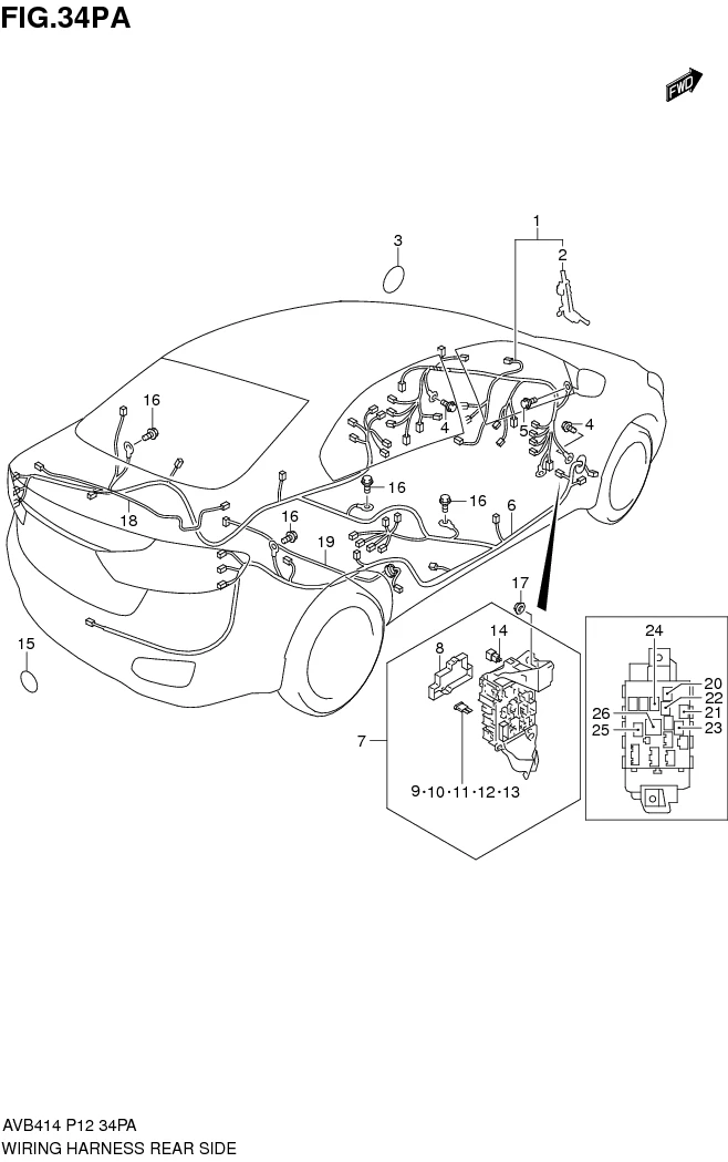 FIG.34PA WIRING HARNESS REAR SIDE 