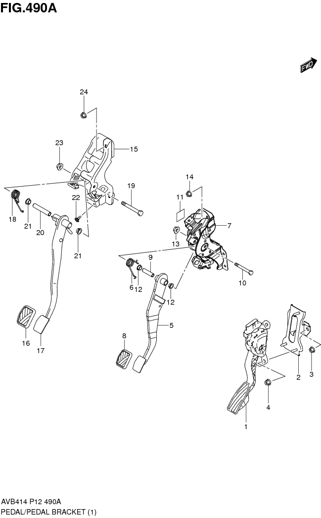 FIG.490A PEDAL/PEDAL BRACKET (5MT) 
