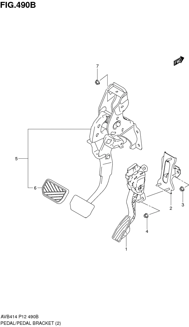 FIG.490B PEDAL/PEDAL BRACKET (4AT) 