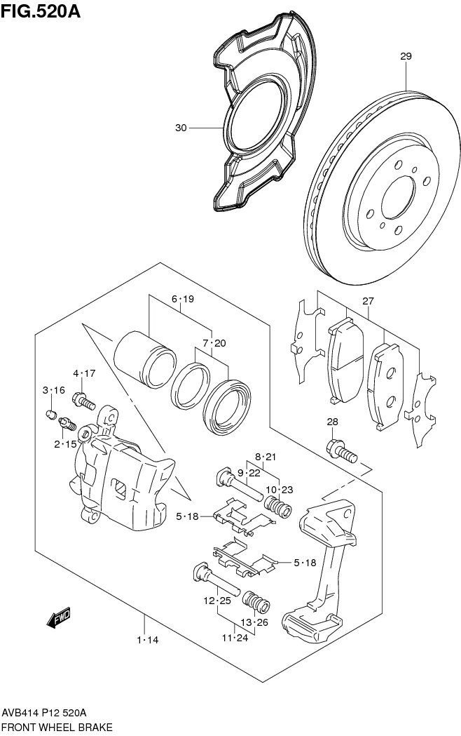 FIG.520A FRONT WHEEL BRAKE 