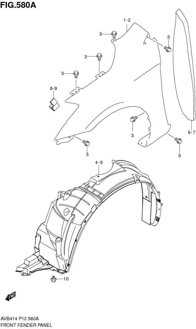 FIG.580A FRONT FENDER PANEL 