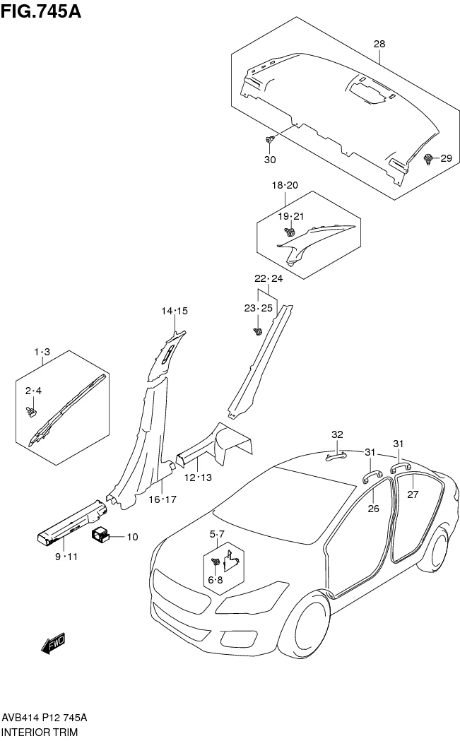 FIG.745A INTERIOR TRIM 
