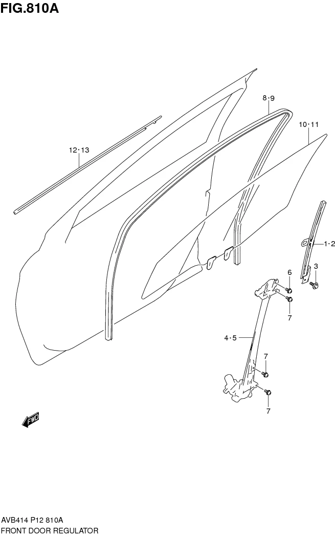 FIG.810A FRONT DOOR REGULATOR 