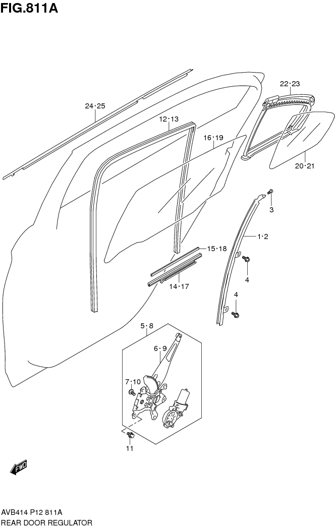 FIG.811A REAR DOOR REGULATOR 