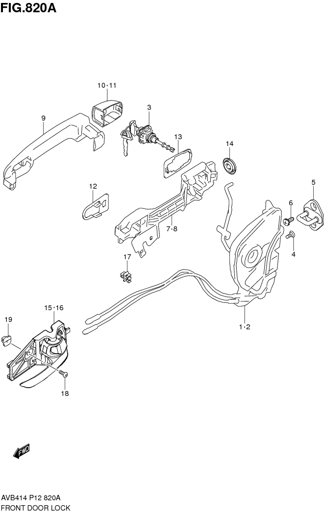 FIG.820A FRONT DOOR LOCK 