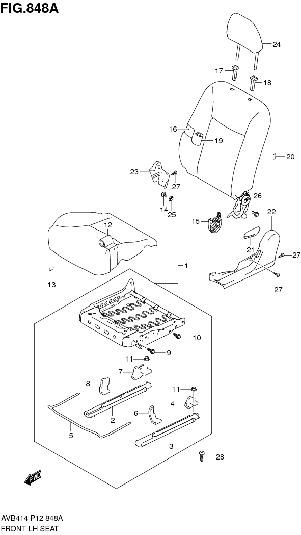 FIG.848A FRONT LH SEAT 