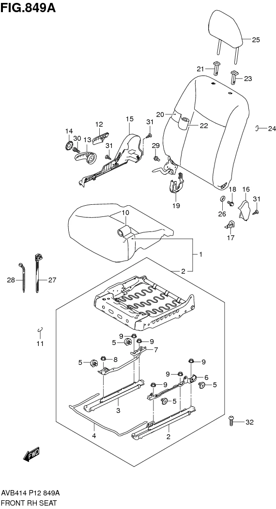 FIG.849A RONT RH SEAT 