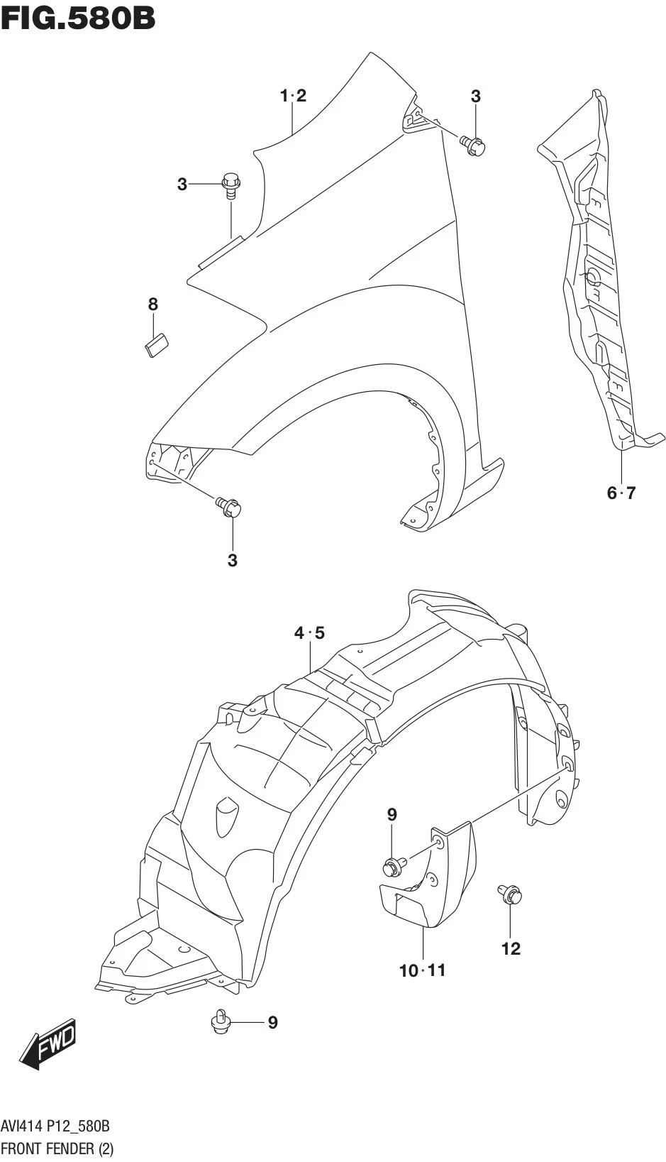 FIG.580B FRONT FENDER