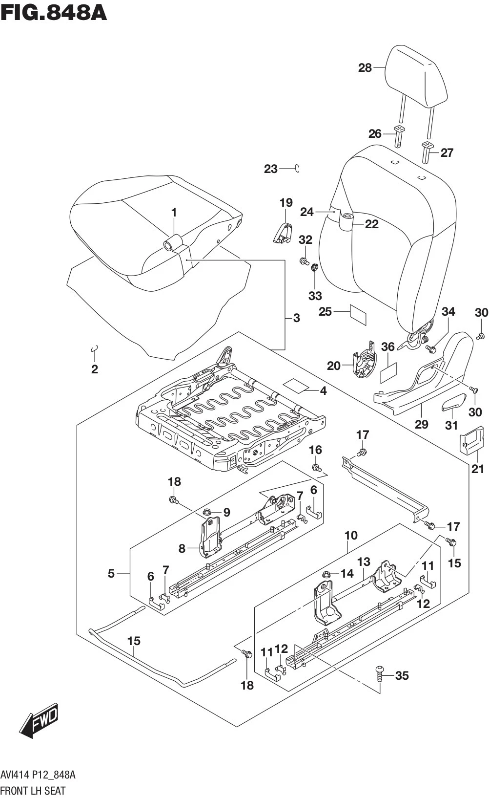 FIG.848A FRONT LH SEAT