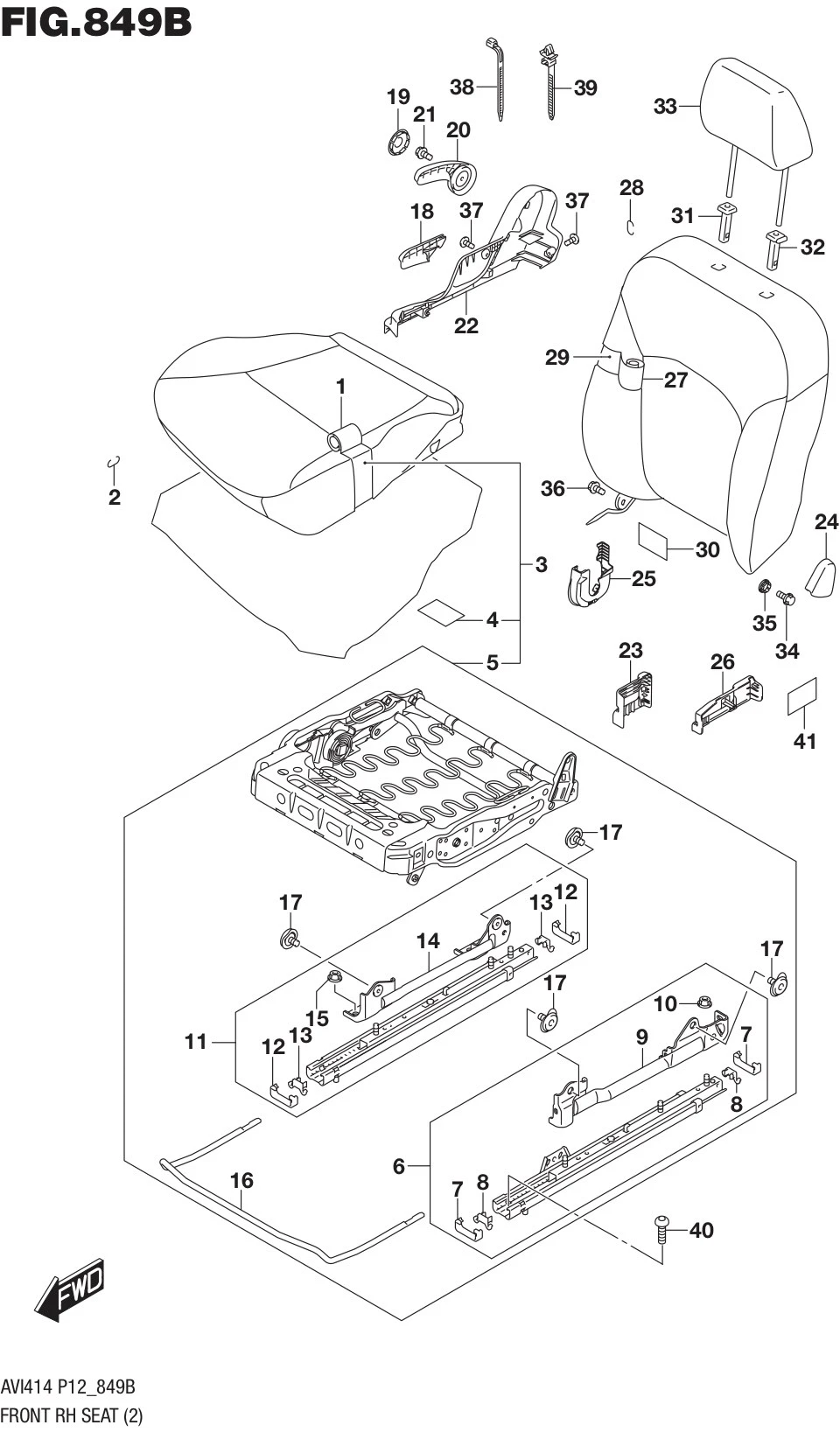 FIG.849B FRONT RH SEAT