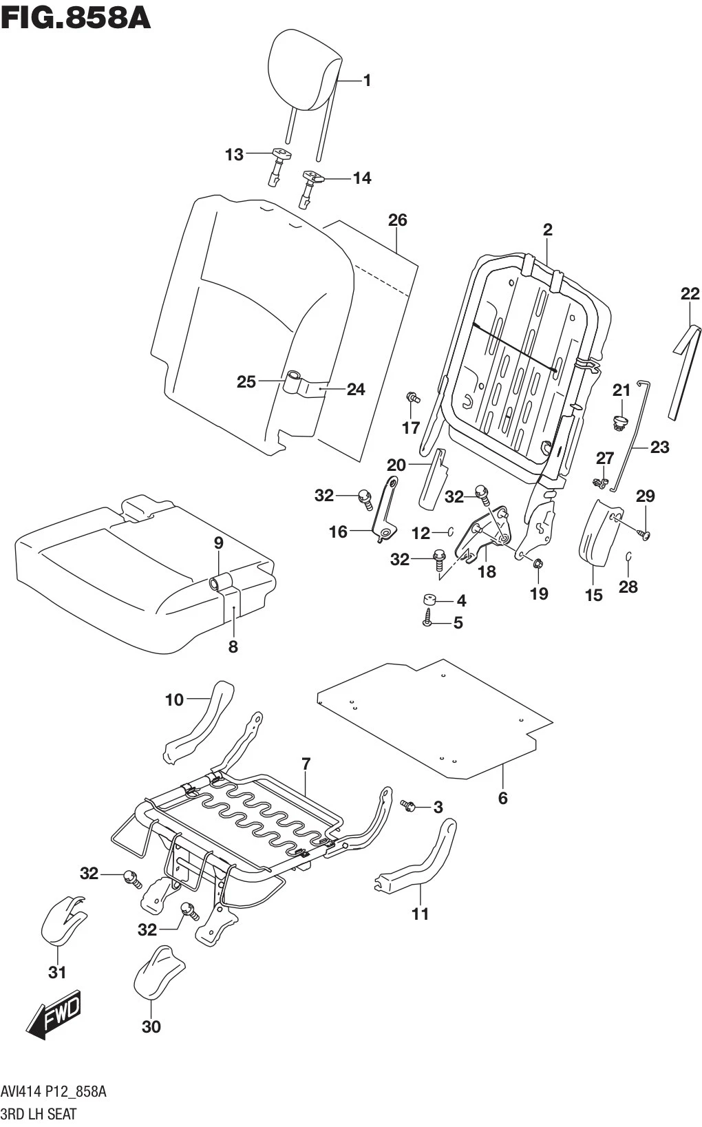 FIG.858A 3RD LH SEAT