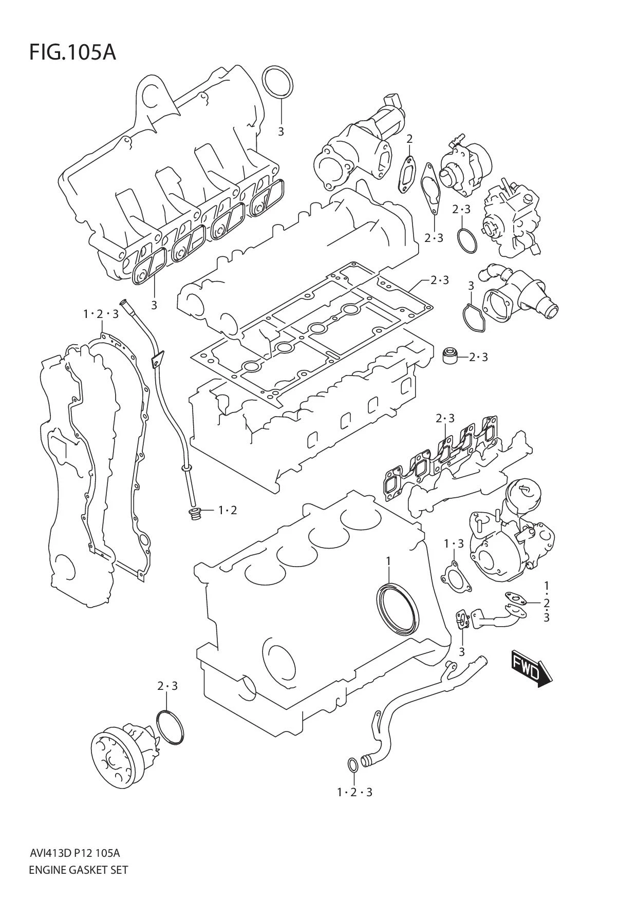 FIG.105A ENGINE GASKET SET