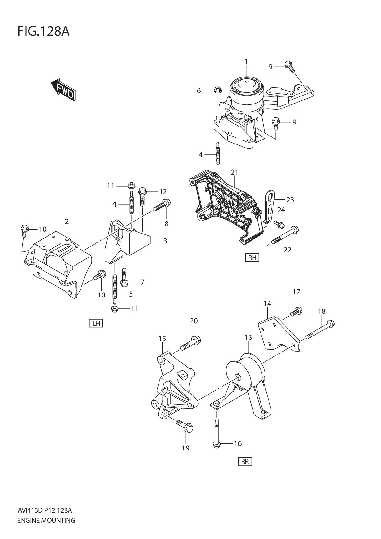 FIG.128A ENGINE MOUNTING