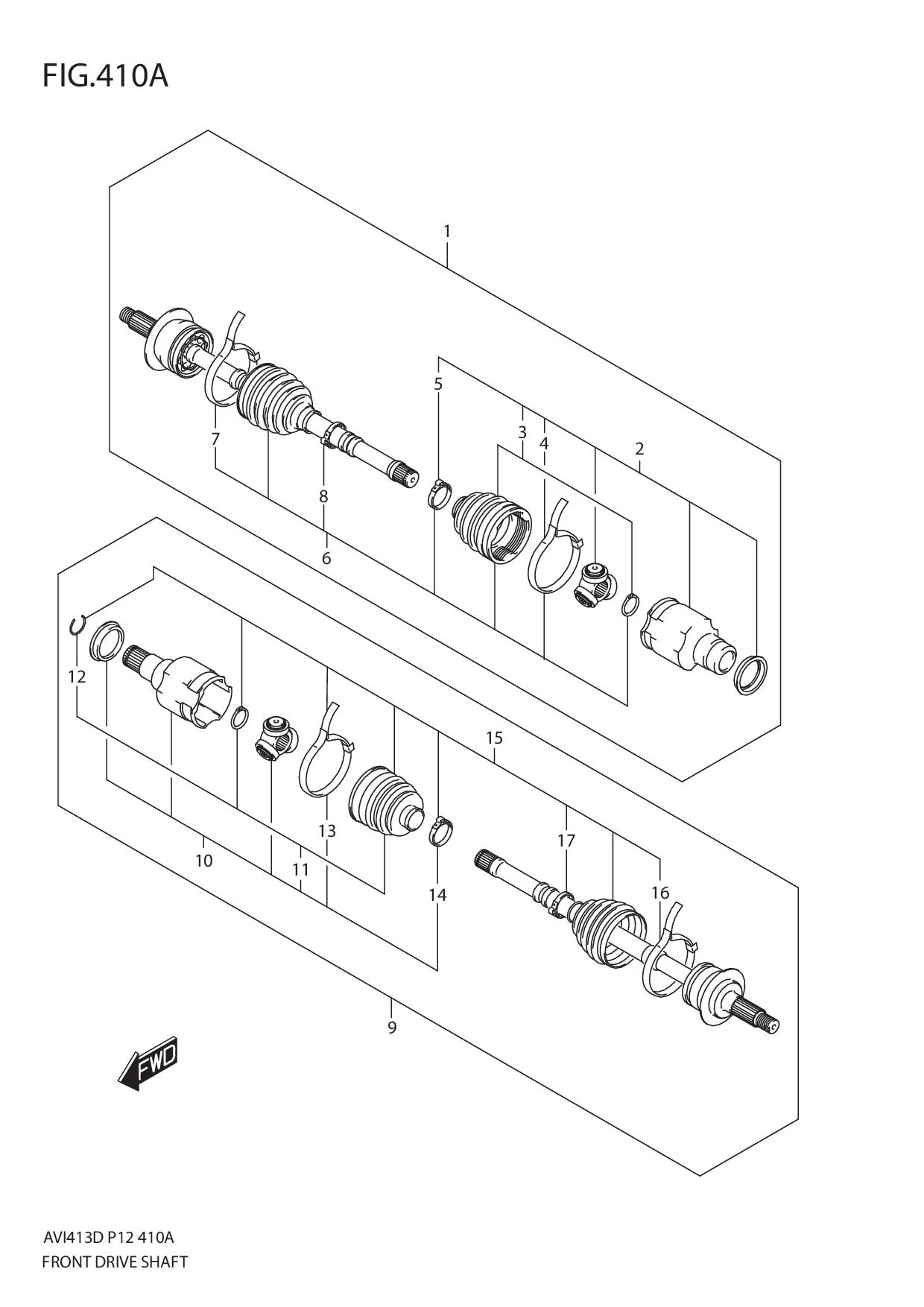 FIG.410A FRONT DRIVE SHAFT