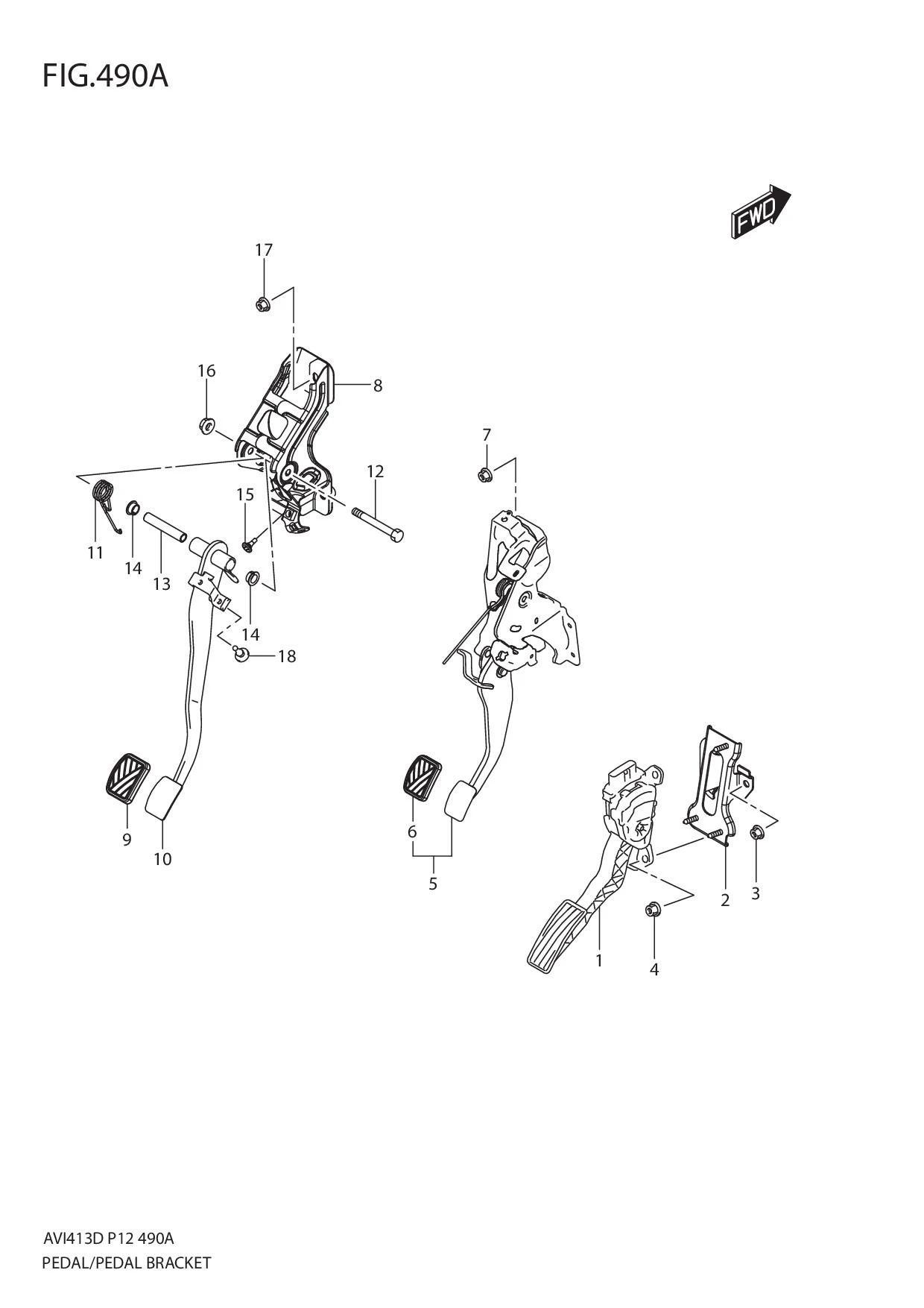 FIG.490A PEDAL/PEDAL BRACKET