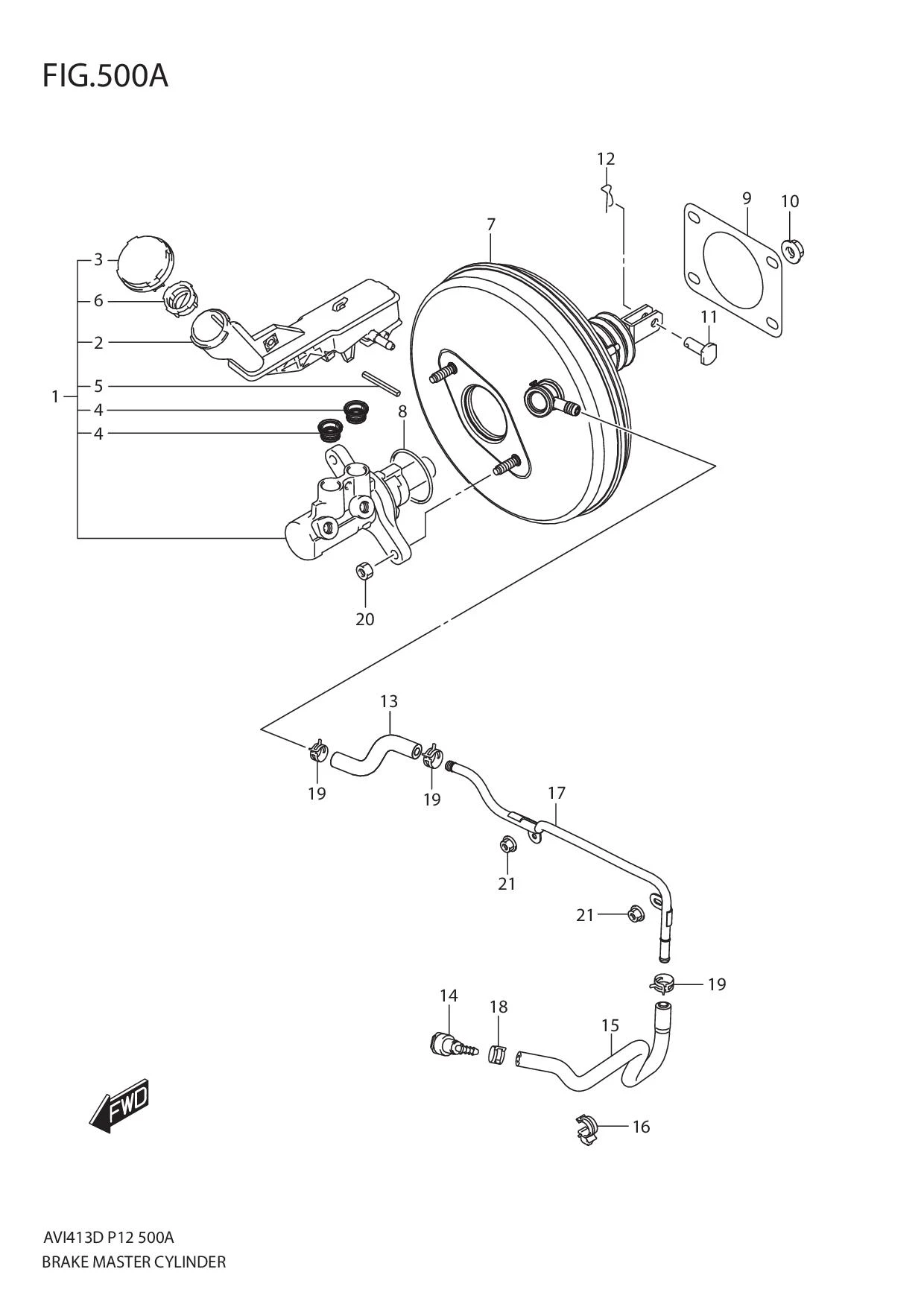 FIG.500A BRAKE MASTER CYLINDER