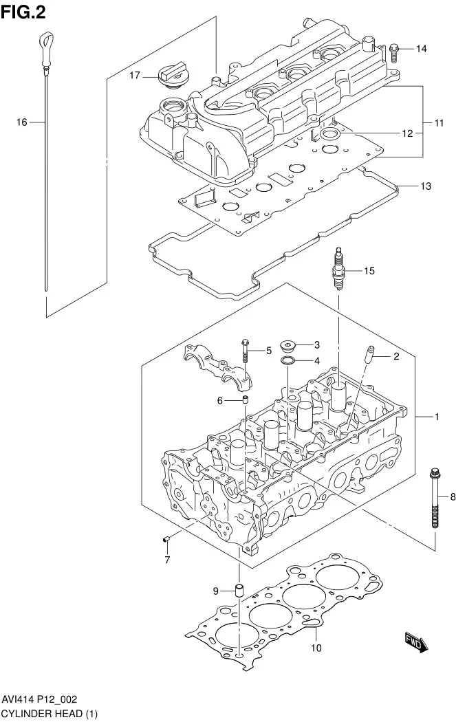 FIG.2 CYLINDER HEAD (TYPE 1,TYPE 2)