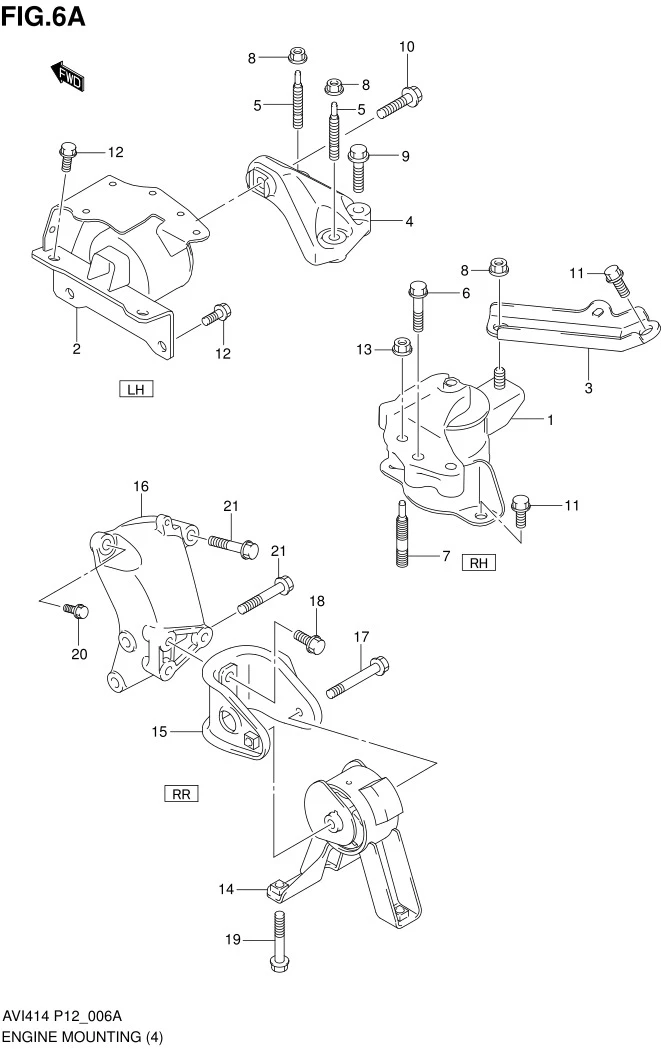 FIG.6A ENGINE MOUNTING (AT:TYPE 3)