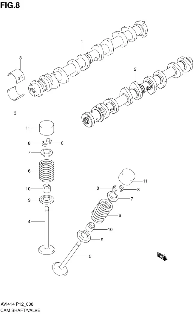 FIG.8 CAM SHAFT/VALVE