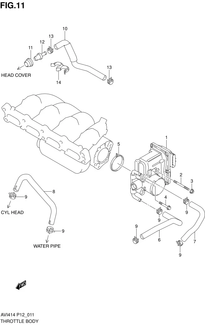 FIG.11 THROTTLE BODY