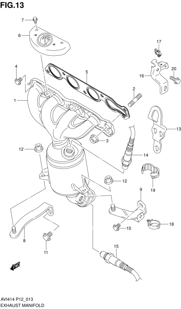 FIG.13 EXHAUST MANIFOLD