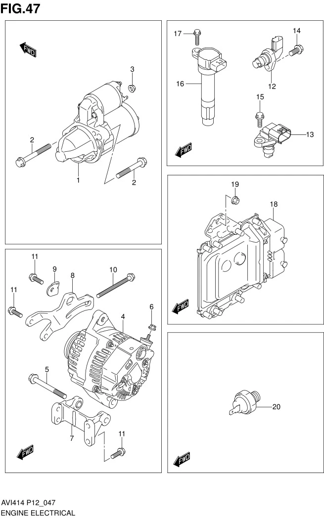 FIG.47 ENGINE ELECTRICAL