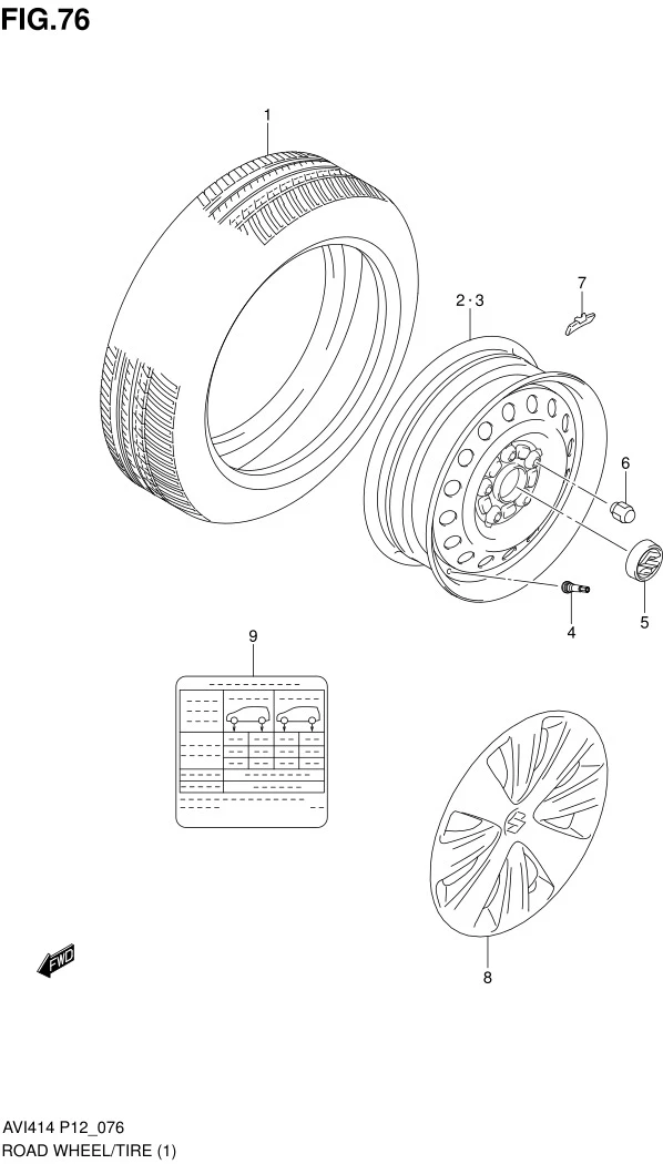 FIG.76 ROAD WHEEL/TIRE (GA)