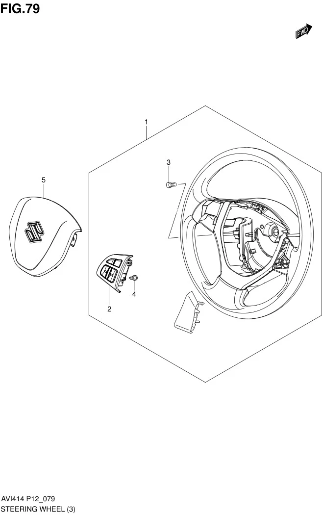 FIG.79 STEERING WHEEL (W/AUDIO SWITCH)